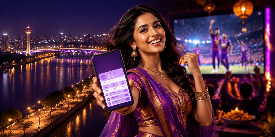 Mobile Teen Patti gaming in Ahmedabad riverfront setting