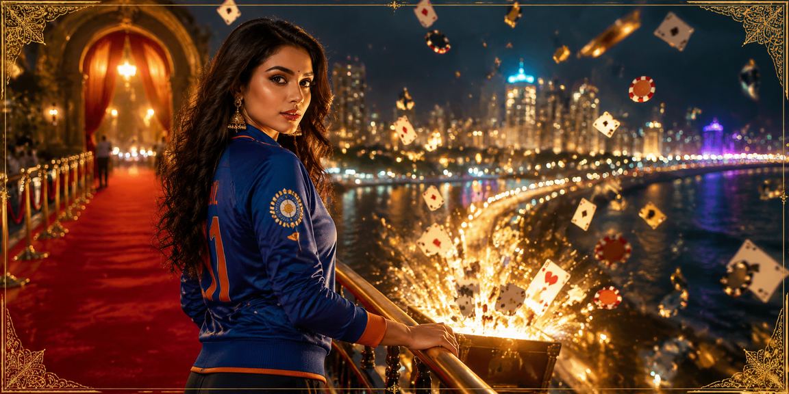 Vibrant cricket betting scene in Mumbai city at night
